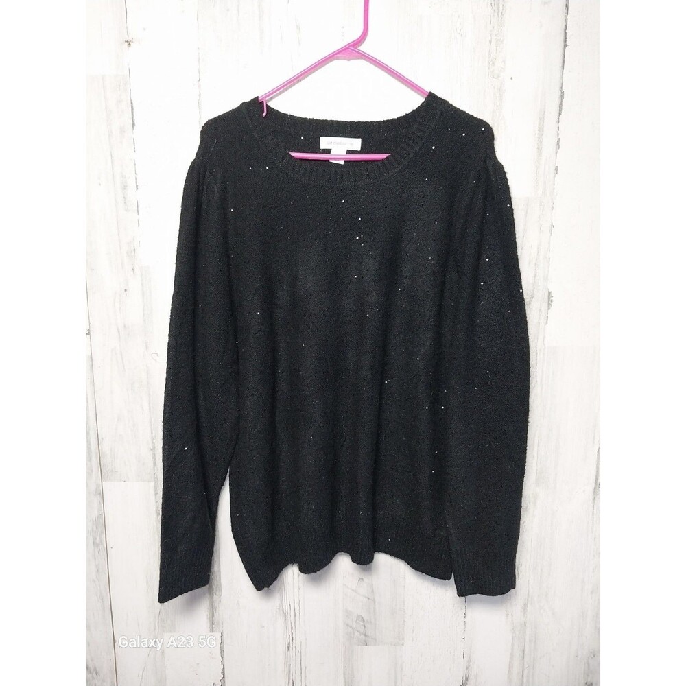 Liz Claiborne Women's XXL Black Sequined Sweater NWT